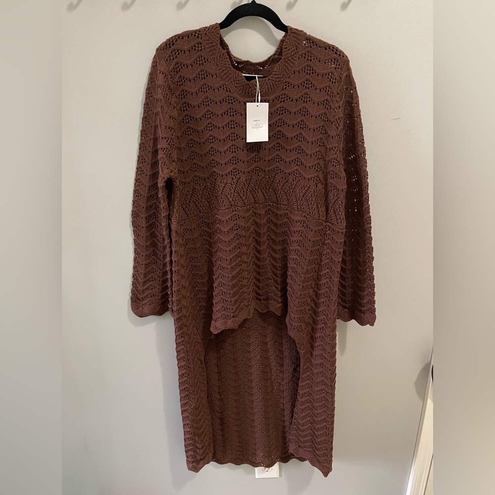 Women’s Knit Mix Brown Knit Womens sweater Dress large